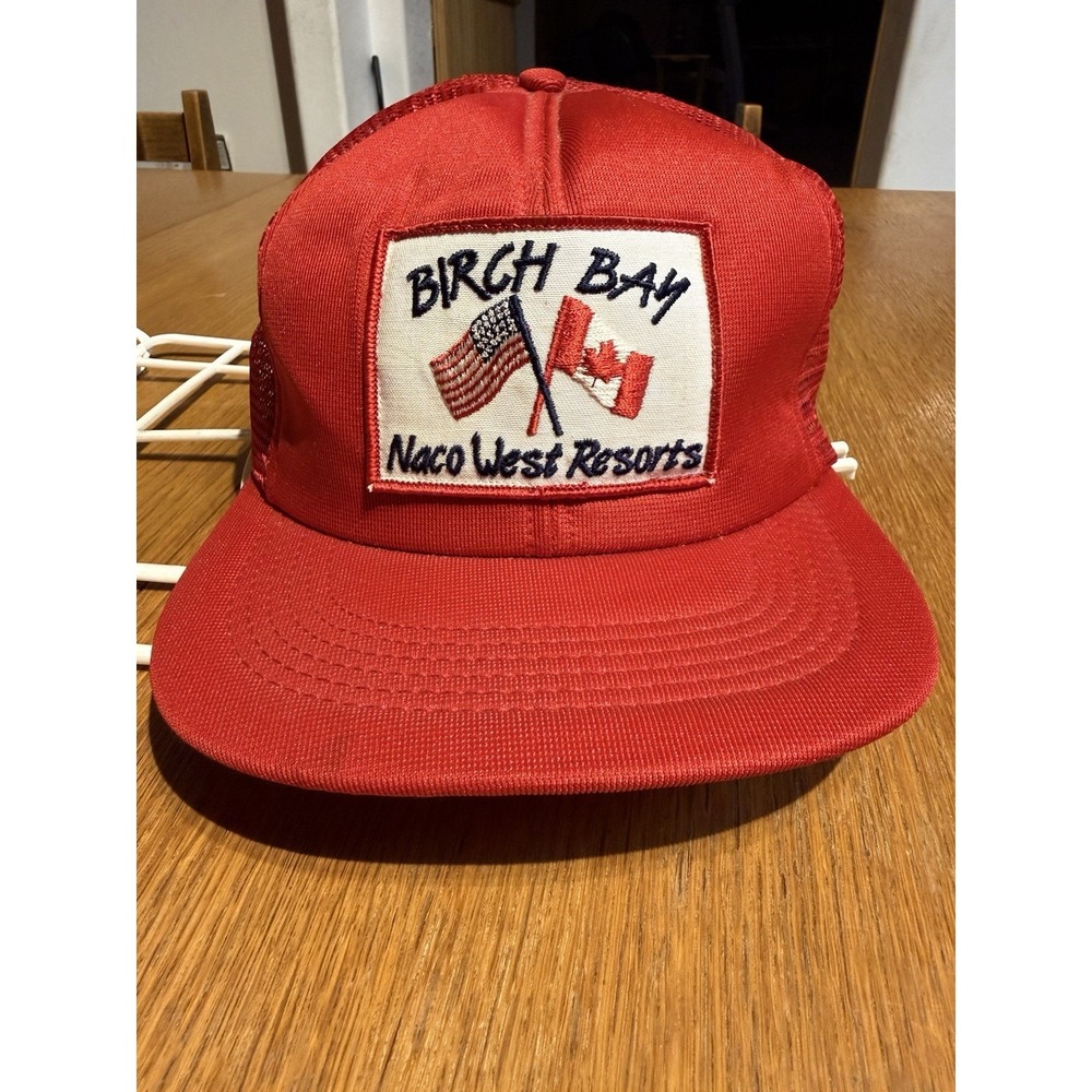 Vintage Birch Bay Naco West Resort Fishing Lodge Trucker Hat USA Canada SnapBack